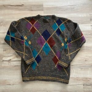 Britches 100% Wool Multicolor Argyle Sweater